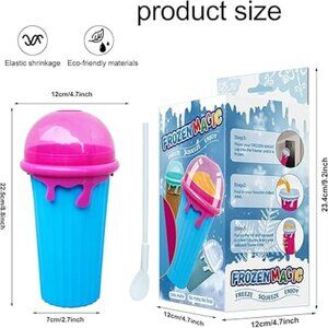 500ml Silicone Slushie Cup Quick Frozen Magic Slushy Cup for Milk Shake, Juice